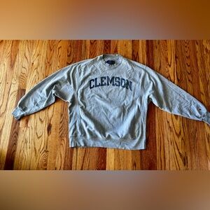 Vintage Champion Gray Clemson Crewneck Sweater - Large